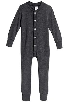 Boys and Girls Soft & Cozy Thermal One- Piece Union Suit  | Black