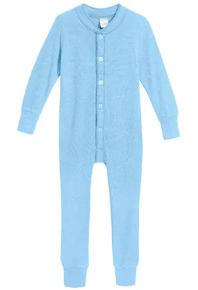 Boys and Girls Soft & Cozy Thermal One- Piece Union Suit  | Bright Light Blue