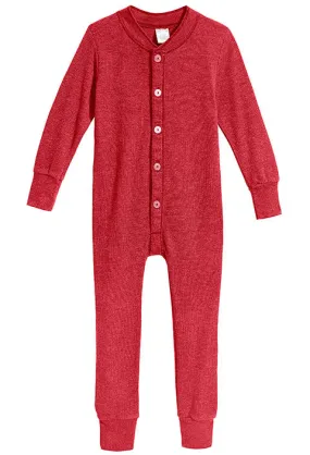 Boys and Girls Soft & Cozy Thermal One- Piece Union Suit  | Red