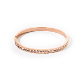 Bracelet stainless steel & crystals rose gold crystal (size 17 cm)