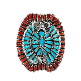 Coral & Kingman Turquoise Petit Point Ring | Judy Wallace