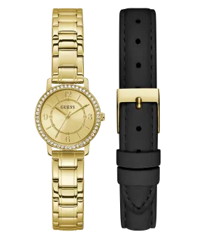 GUESS Ladies Gold Tone Analog Watch Box Set