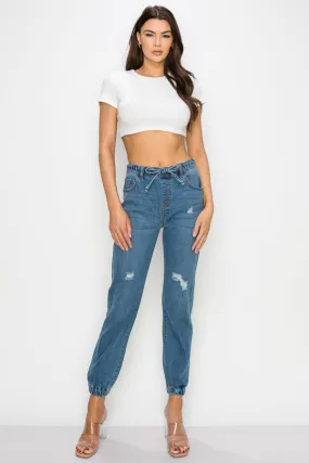 Jacqueline - Super High Rise Destructed Joggers