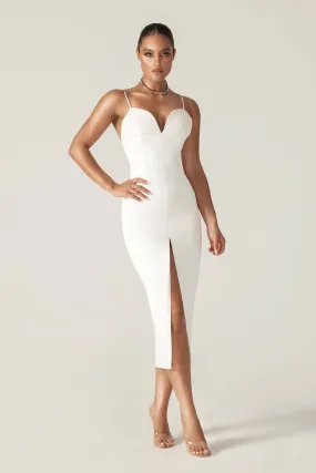 Joy Crepe Straps Corset Dress (Off White)