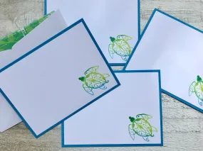 Sea Turtle Note Cards Sea Turtle Stationery Nautical Note Cards Beach Note Cards Personalized Stationery Thank You Cards Set of 8